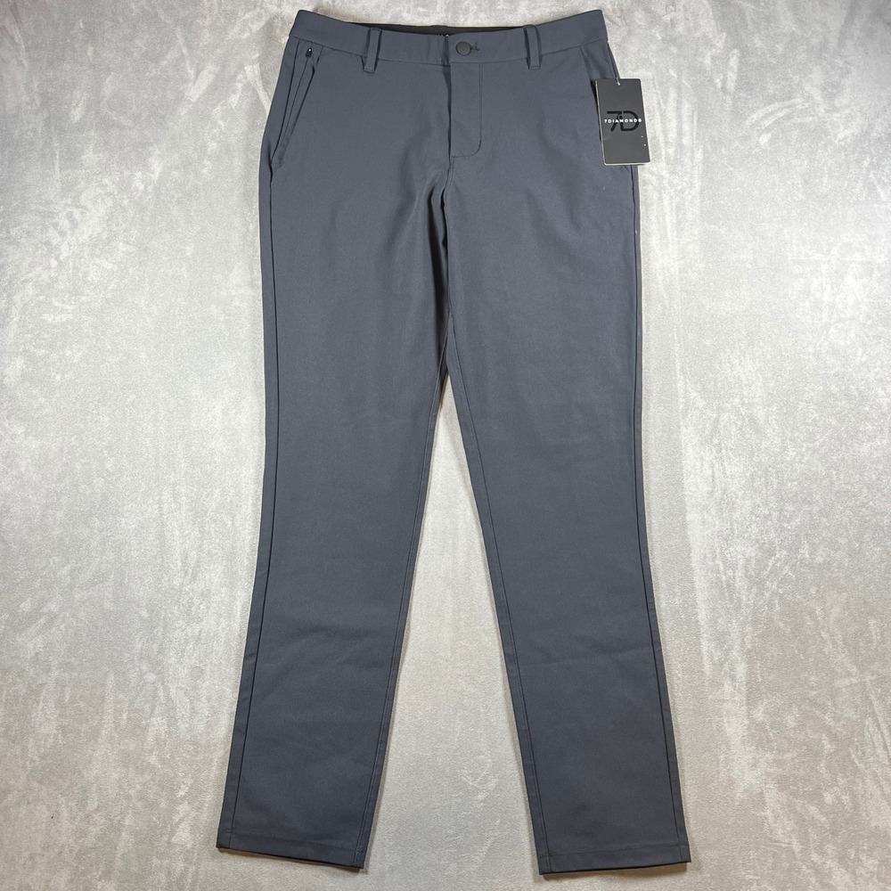 7 Diamonds Infinity Chino Pants NWT Mens 30x30 Black Stretch STP-1256